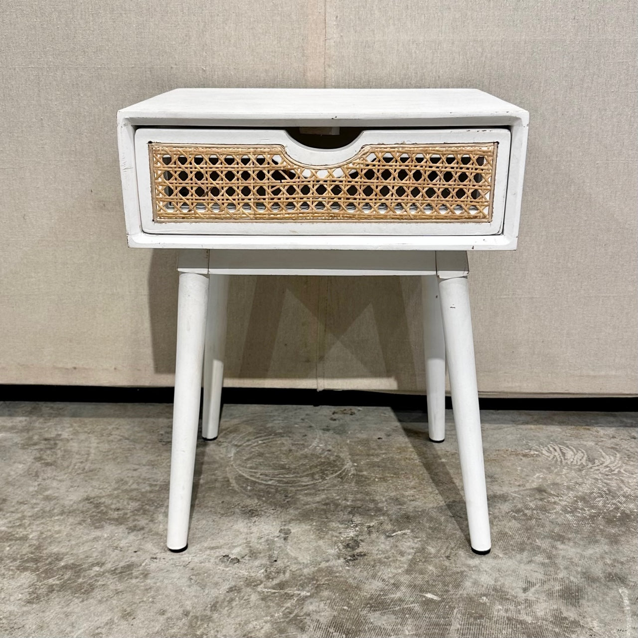 Batu Cane Front Mango Wood Nightstand