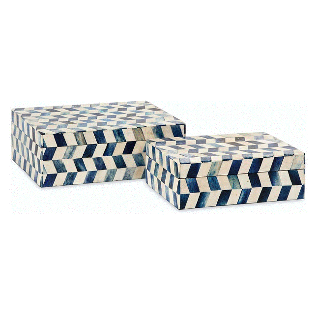 Essentials Marine Blue Bone Boxes - Small