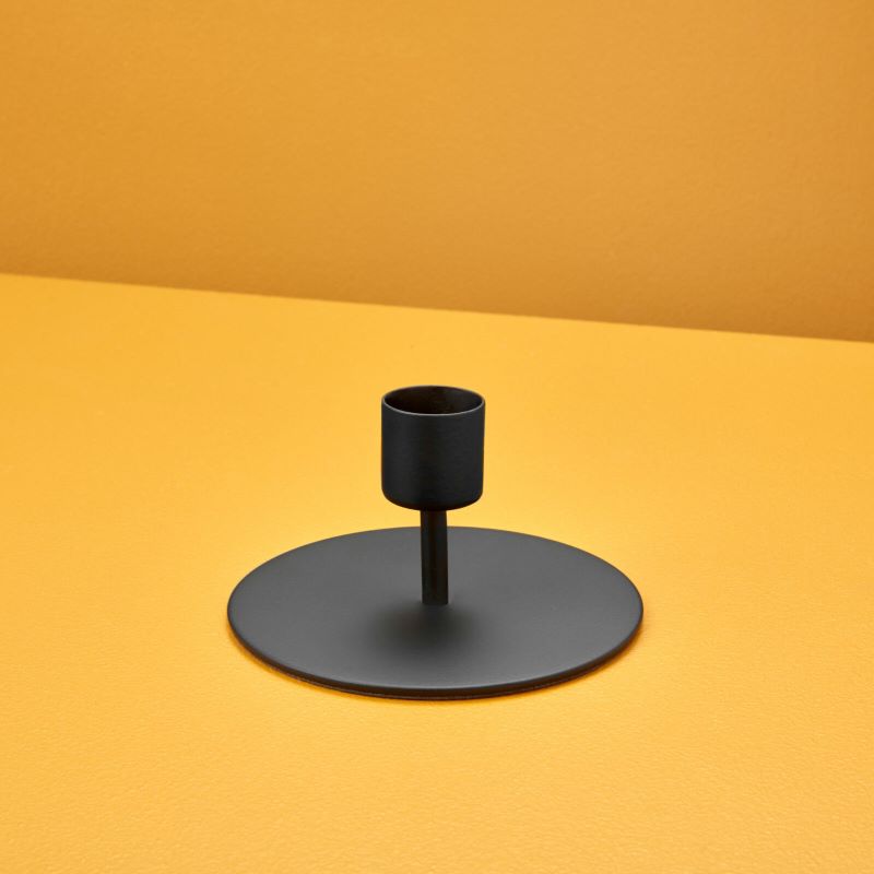 Black Taper Candle Holder Short