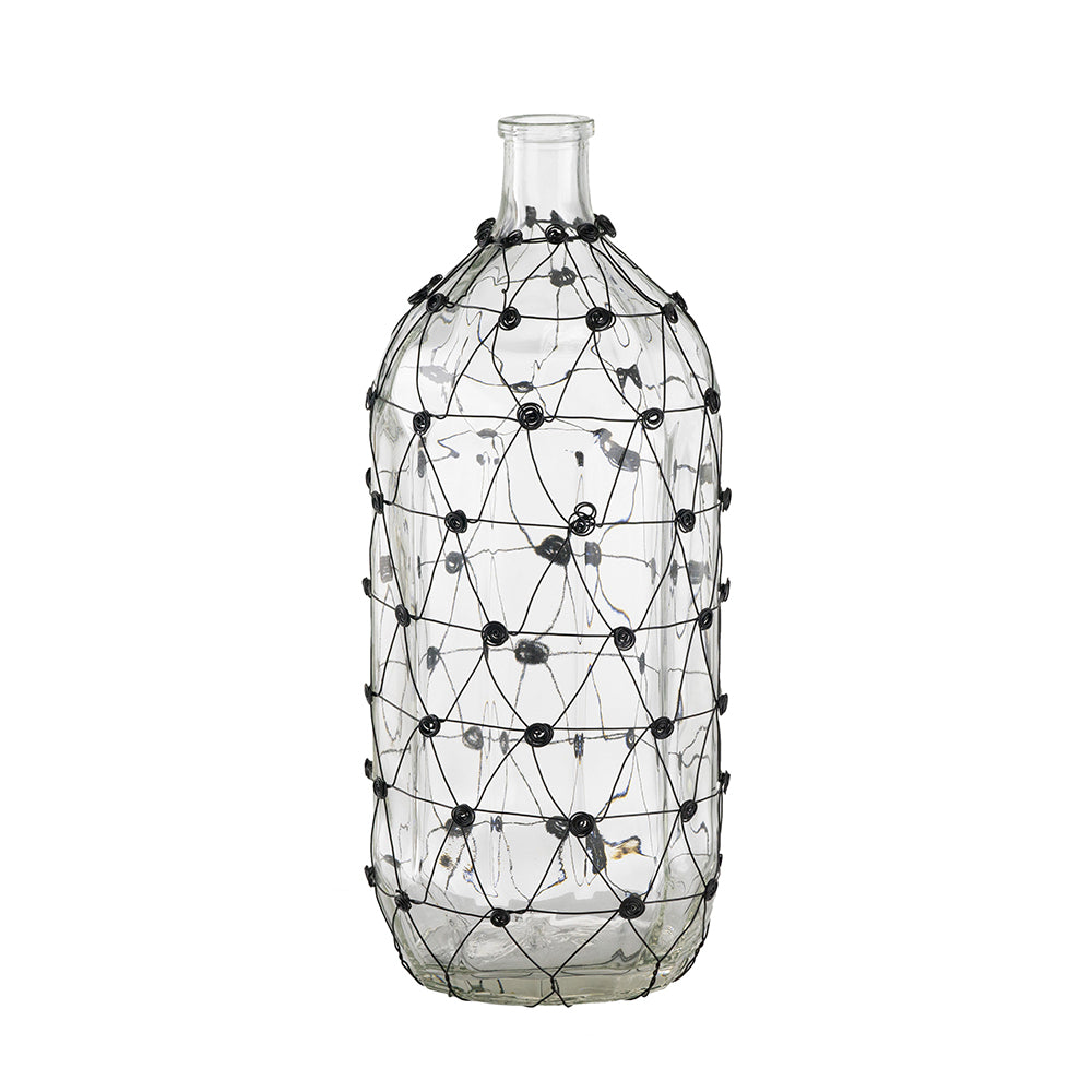 Glass And Wire Wrapped Vase - Tall