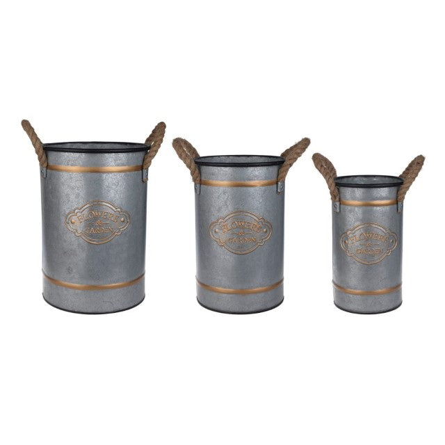 Zinc Flower Bucket - Small