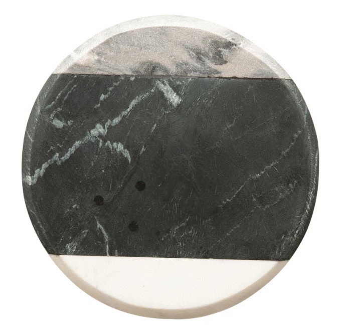 Tricolor Marble Round Cheese Board