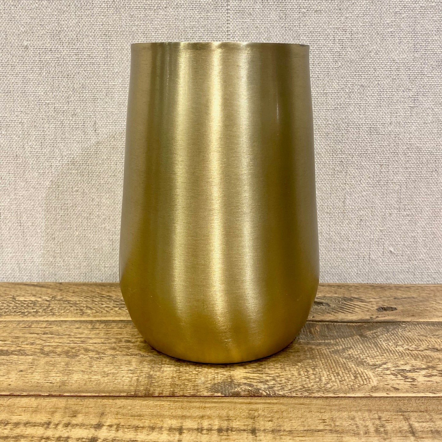 Satin Gold Sloped Vase Medium