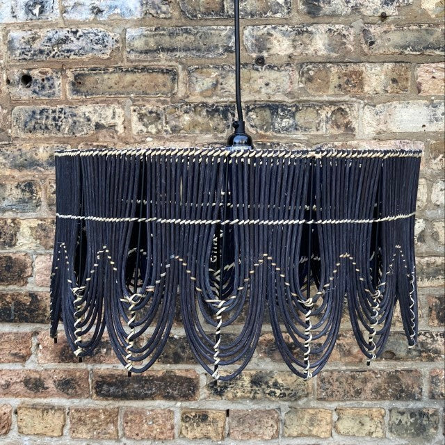 Alleghany Arch Drum Rattan Hanging Light Fixture
