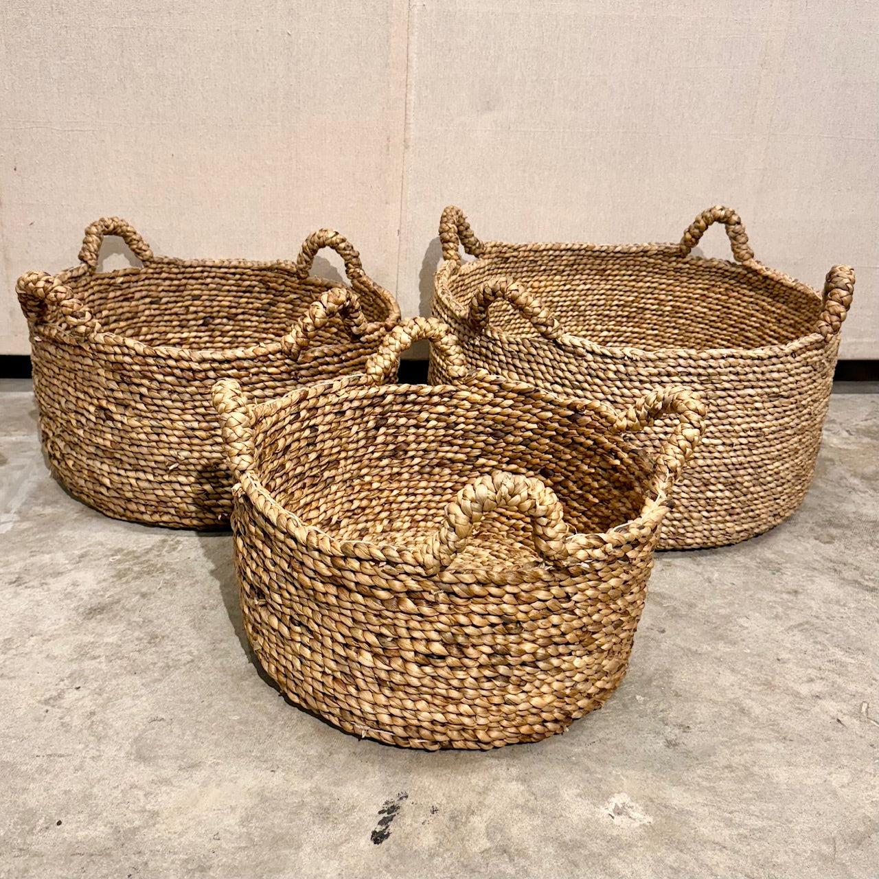 Braided Oval Basket Set