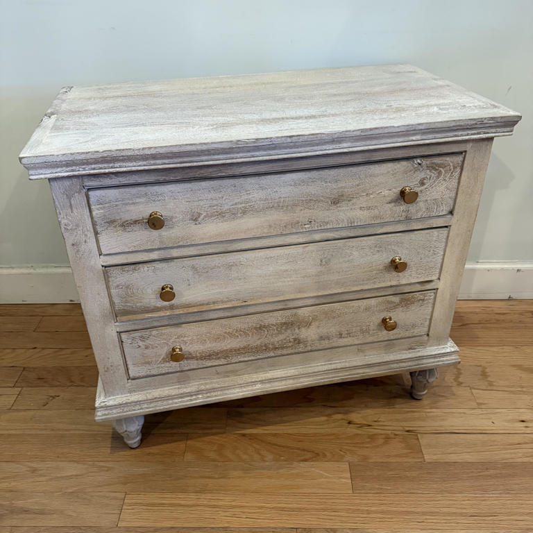 Veneta Mango Wood Three Drawer Nightstand