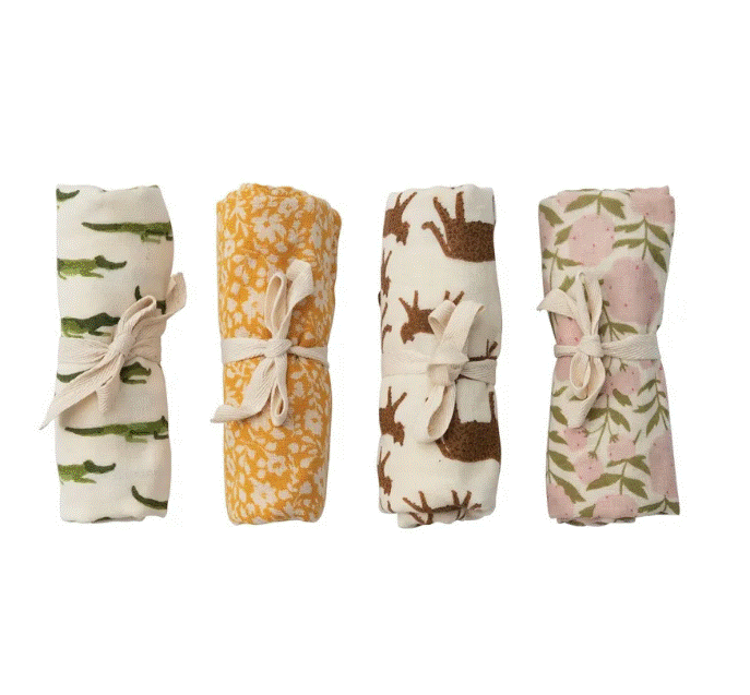 Multicolored Pattern Cotton Burp Cloth - Assorted