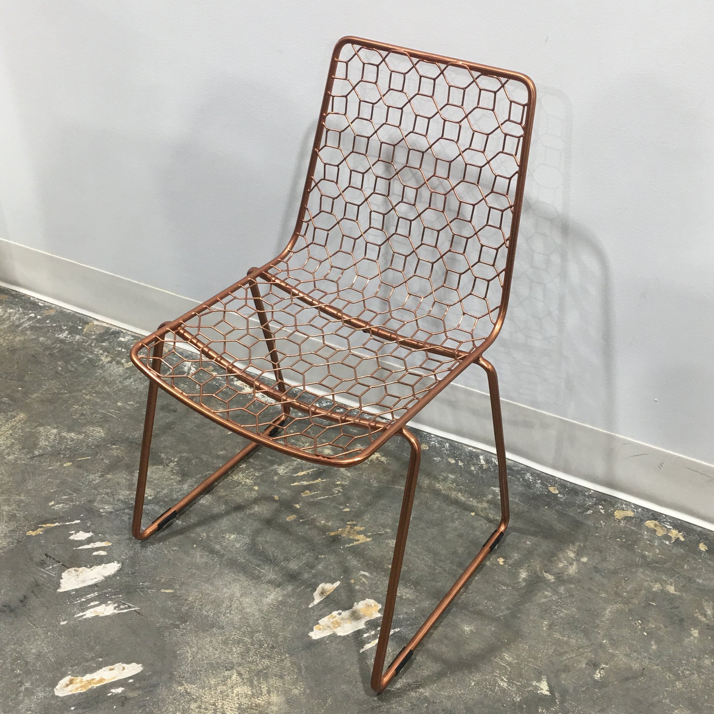 Tifton Rose Gold Geometric Iron Dining Chair