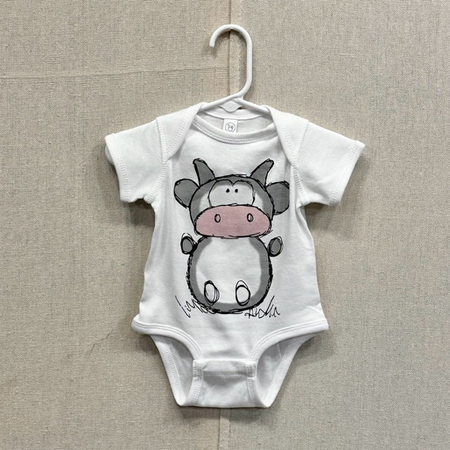 White Betsey The Cow Onsie - Six Months