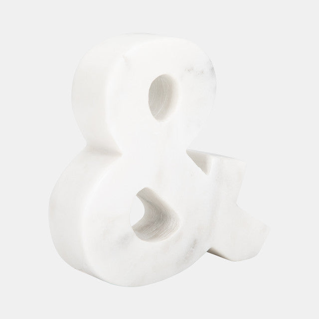 White Marble Ampersand Decor