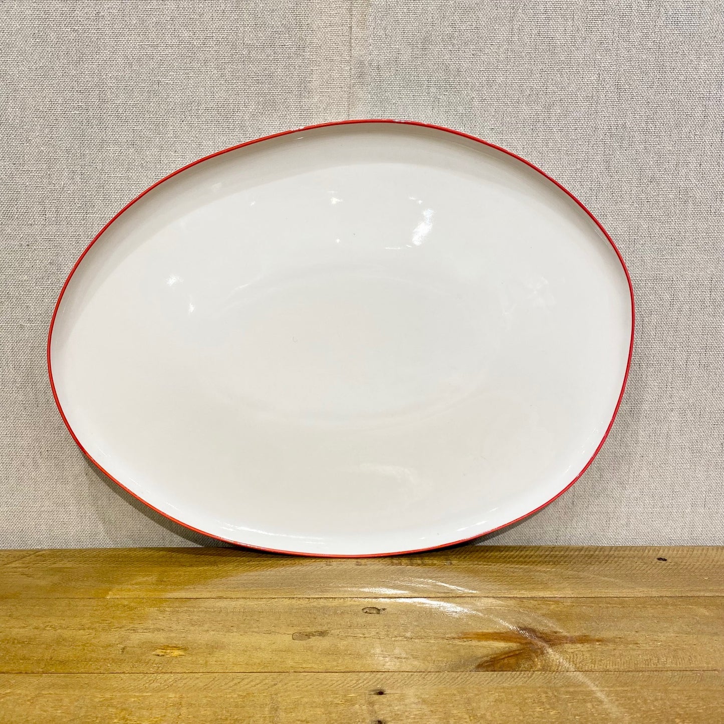 Abbesses Stoneware Platter - Red Rim