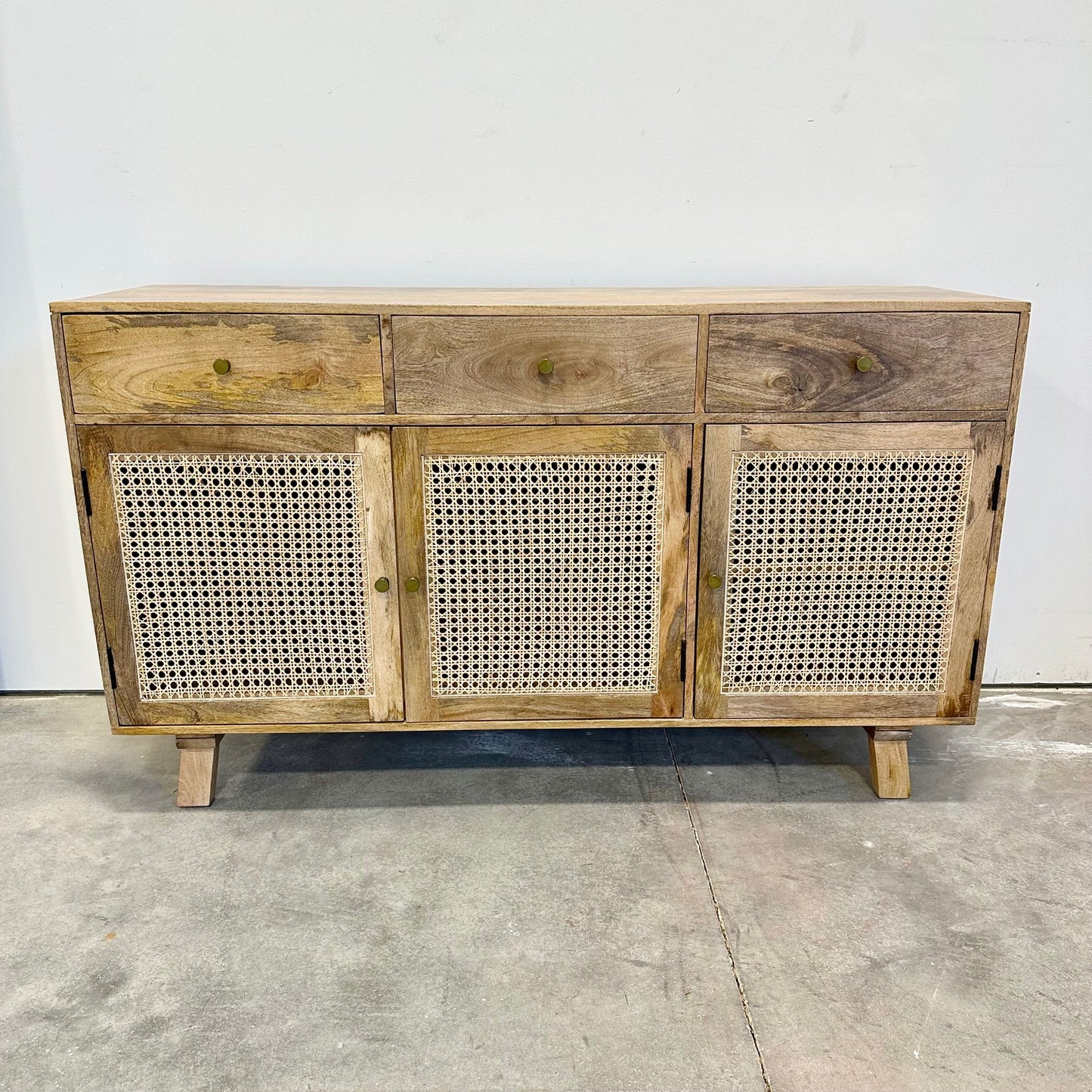 Batu Cane Front Mango Wood Buffet