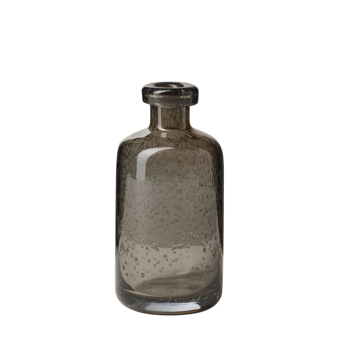 Tito Hand Blown Smoke Glass 6h" Bottle Vase