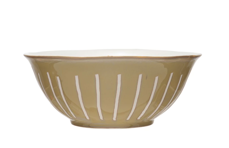 Debossed Stoneware Bowl