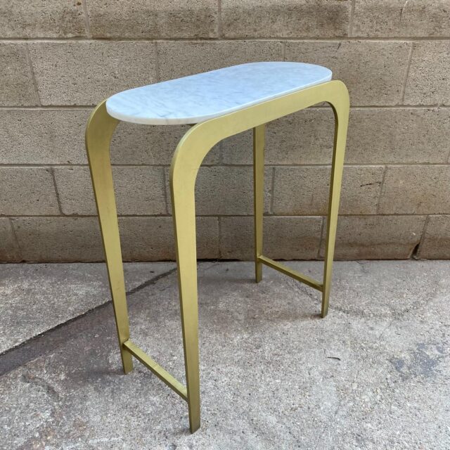 Yelm Rounded Marble And Iron Console