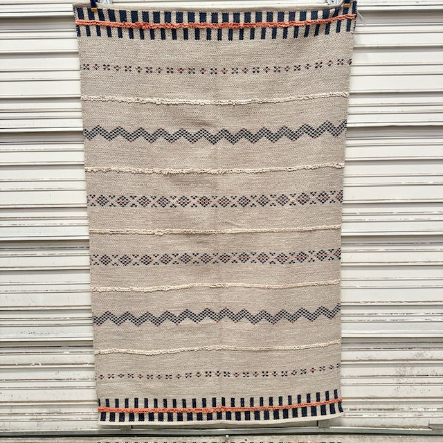 Madhubala Patterned Cotton Woven Rug - 60" X 96"