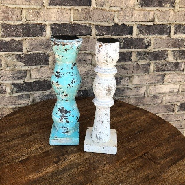 Shushma Reclaimed Wood Candle Stand