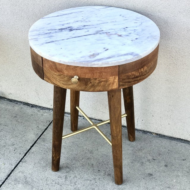 Irmo Marble and Mango Wood Nightstand