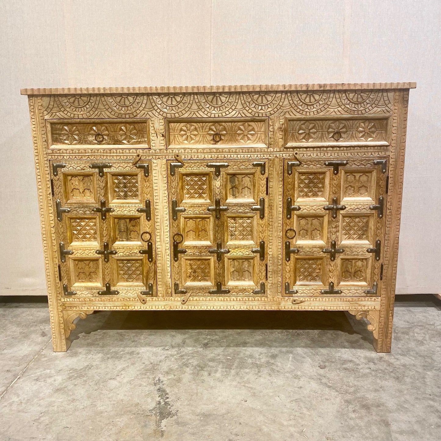 Manav Mango Wood And Iron Sideboard