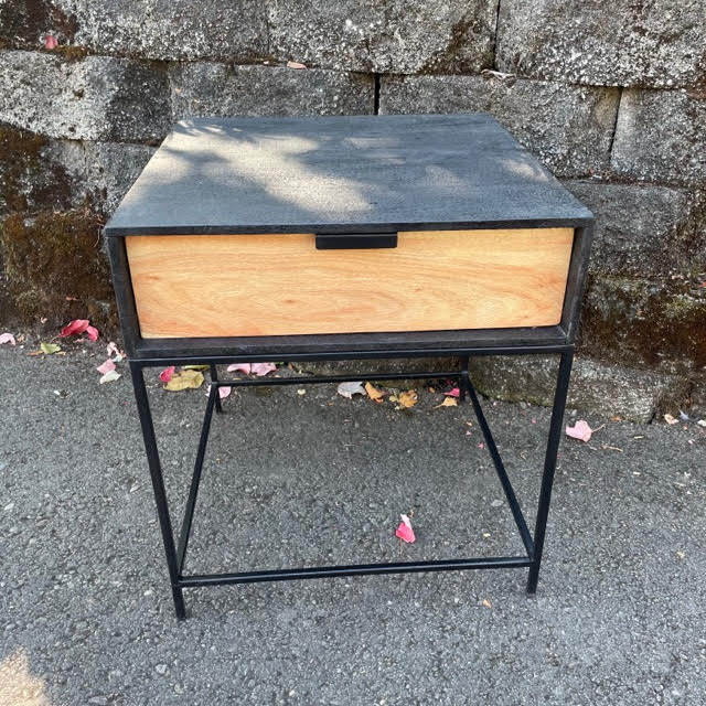 Hazelwood Acacia Wood And Iron Side Table