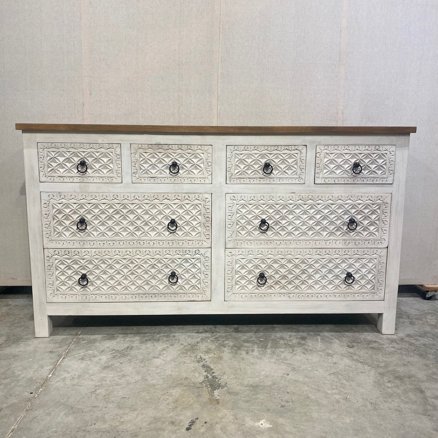 Rajesh Eight Drawer Mango Wood Dresser