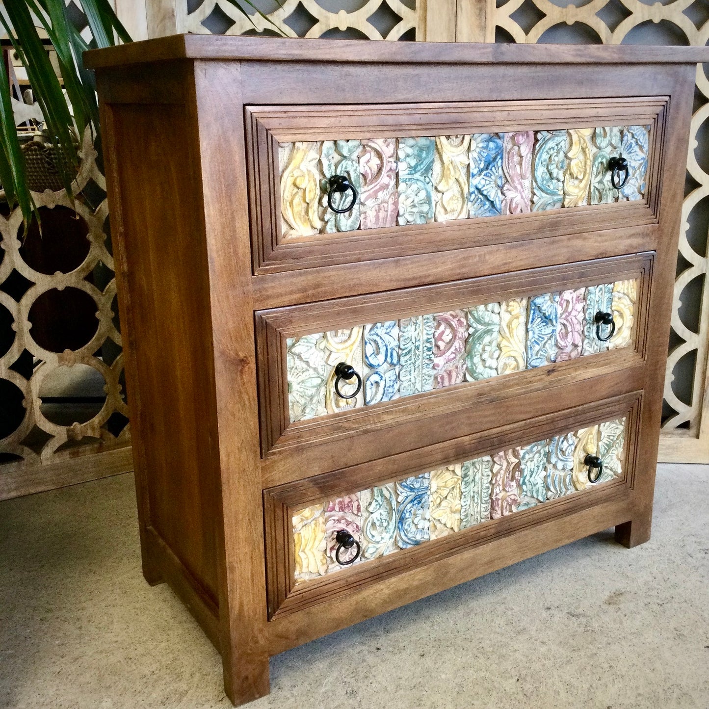 Nagarjuna Three Drawer Mango Wood Chest