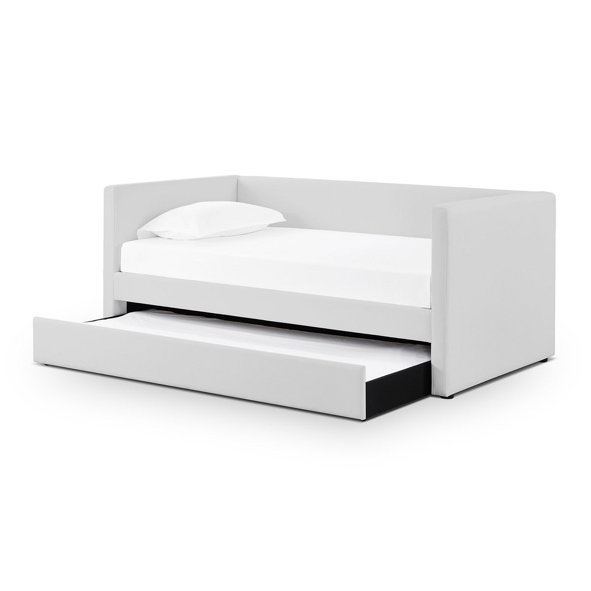 Alice Light Grey Linen Twin Trundle Bed