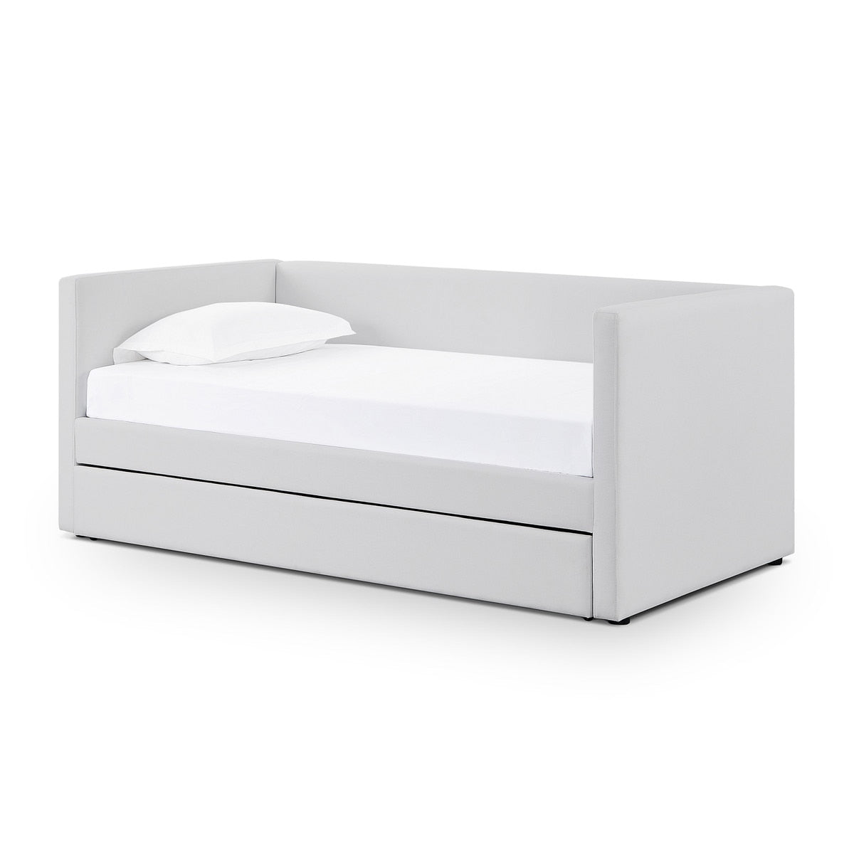 Alice Light Grey Linen Twin Trundle Bed
