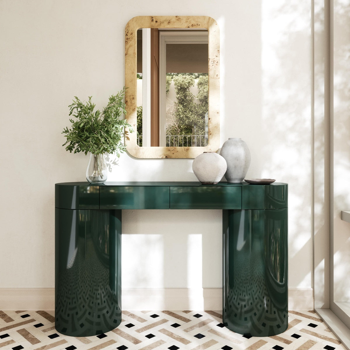Tessa Natural Burl Wall Mirror