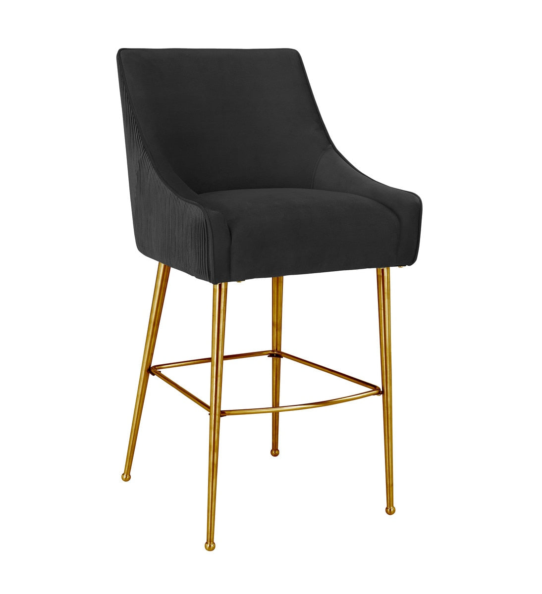 Beatrix Pleated Black Bar Stool