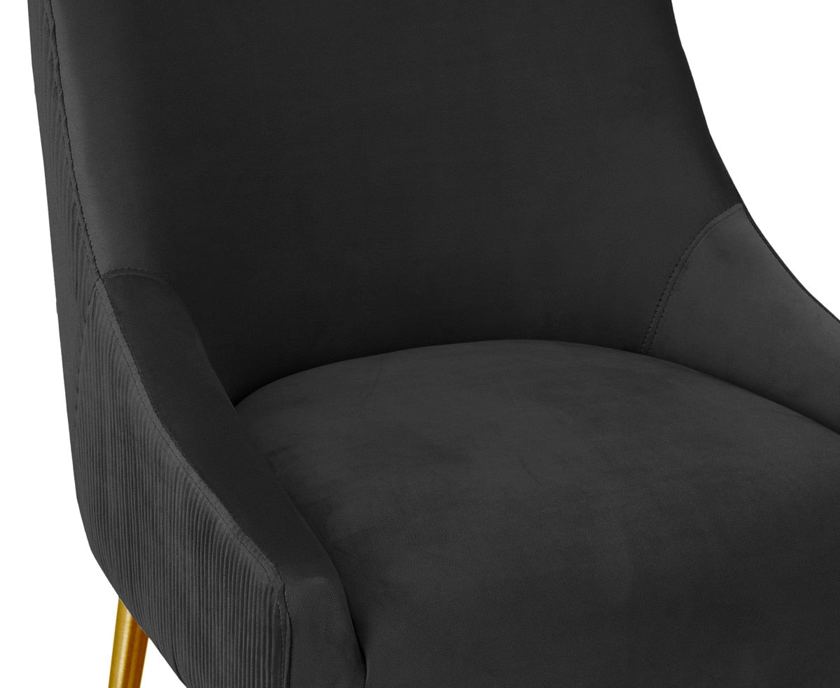 Beatrix Pleated Black Bar Stool