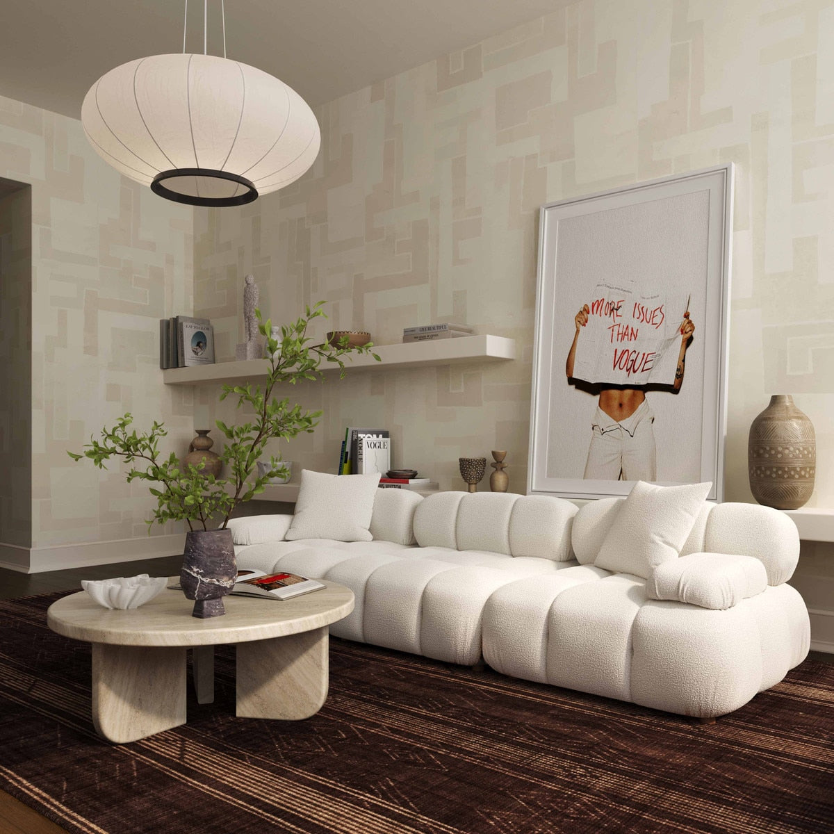 Modern Cream Vegan Cloud Modular Sofa