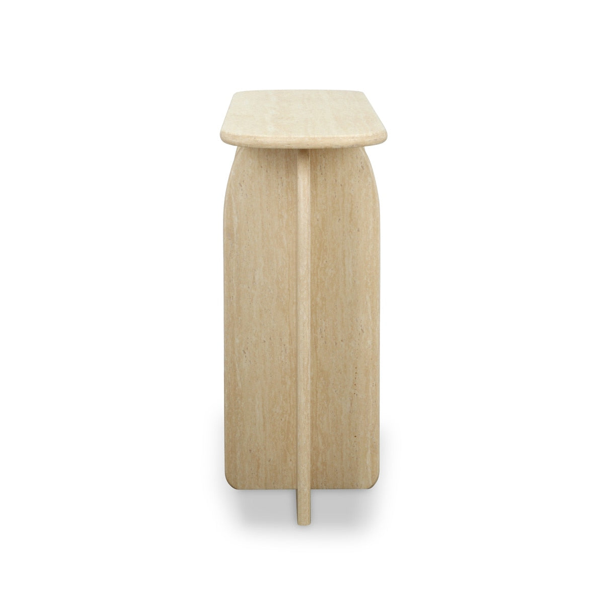 Clementine Faux Travertine Console Table