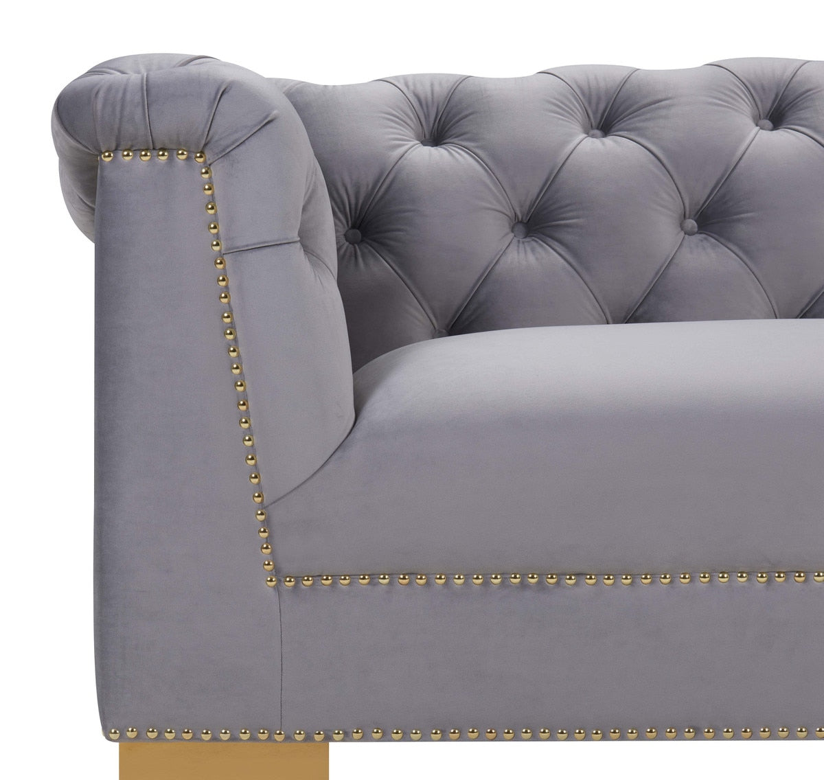 Farah Grey Velvet Sofa