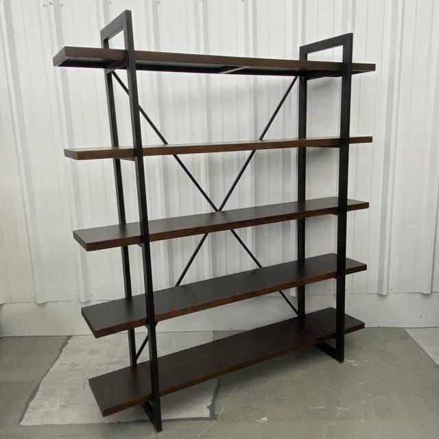 Pooja X Back Mango Wood And Iron Large Bookshelf