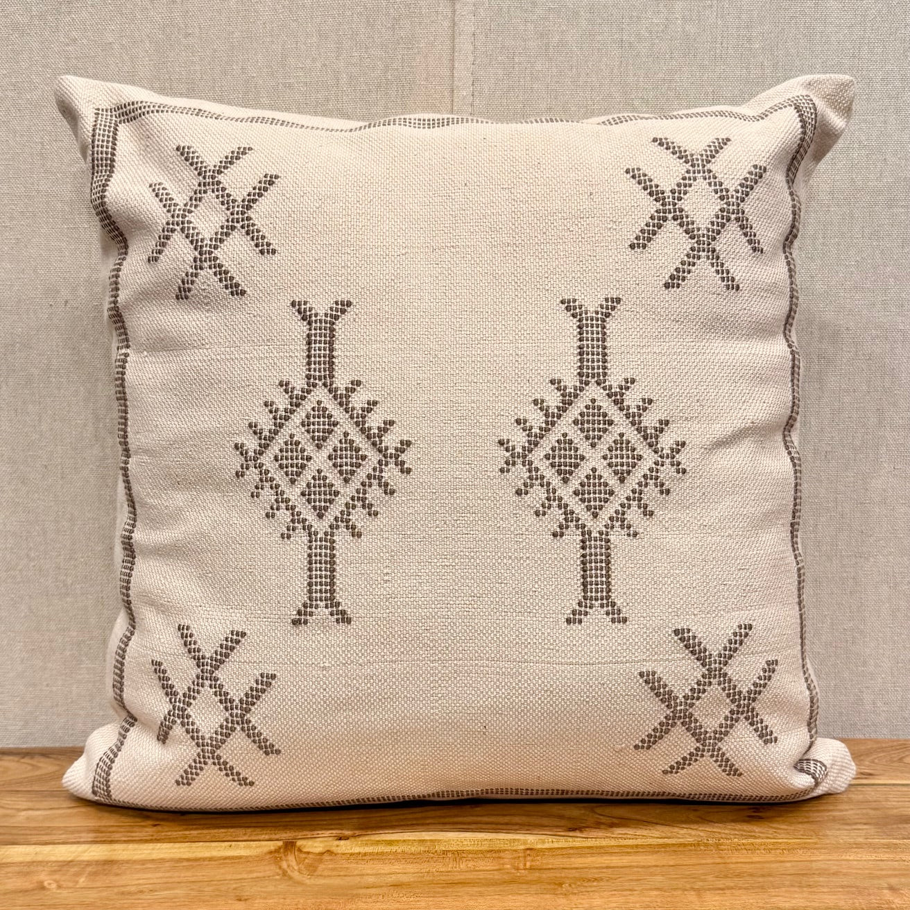 Lilette Large Cross Stitch Woven Pillow - 20" X 20"