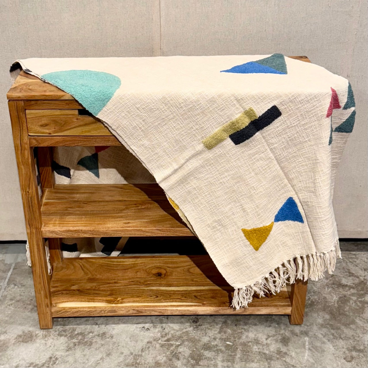 Monisha Geometric Multi Color Cotton Throw - 50" X 70"