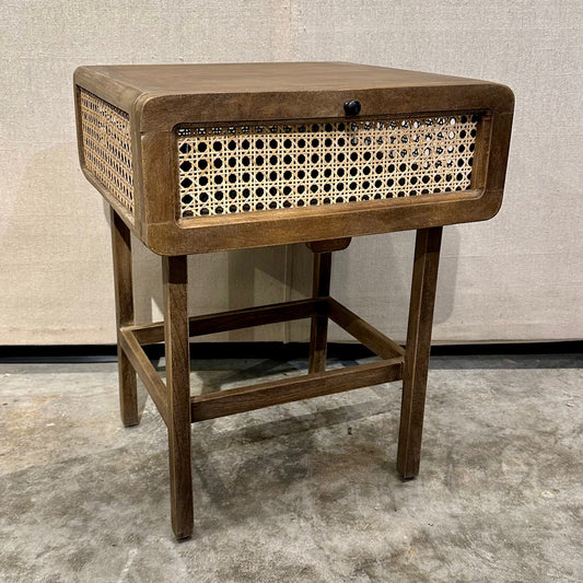 Tebing Cane And Mango Wood Side Table