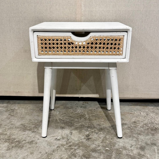 Batu Cane Front Mango Wood Nightstand