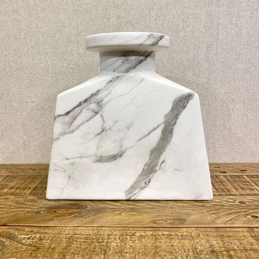 Aris Marble Ceramic Wide Tapered Urn Vase