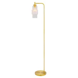Evans Clear Pillar Shade Gold Floor Lamp