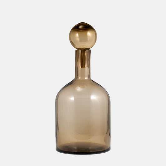 Taupe Glass Bottle With Stopper