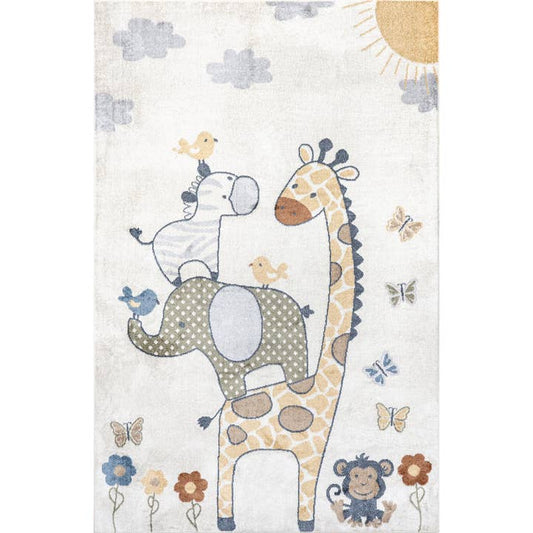 Cass Safari Kids Machine Washable Area Rug