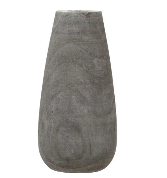 Paulownia Greywash Wooden Vase