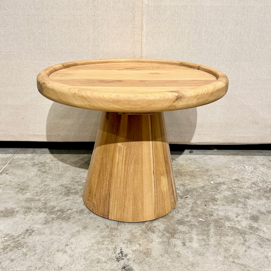 Bahagia Round Teak Wood Pedestal Base Coffee Table