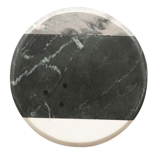 Tricolor Marble Round Cheese Board