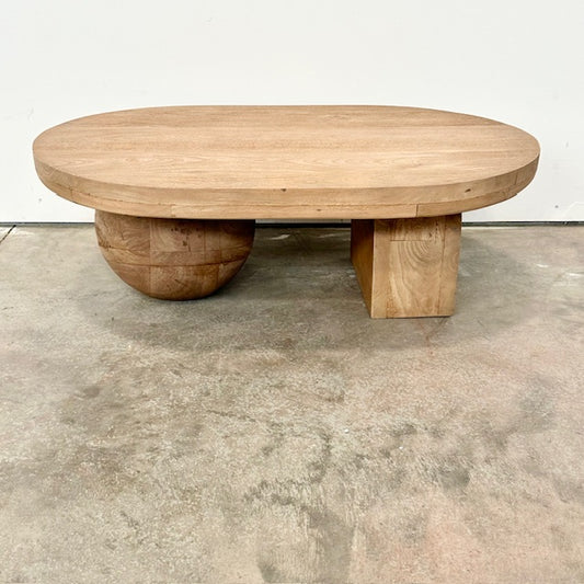 Sonali Lozenge Oval Mango Wood Coffee Table