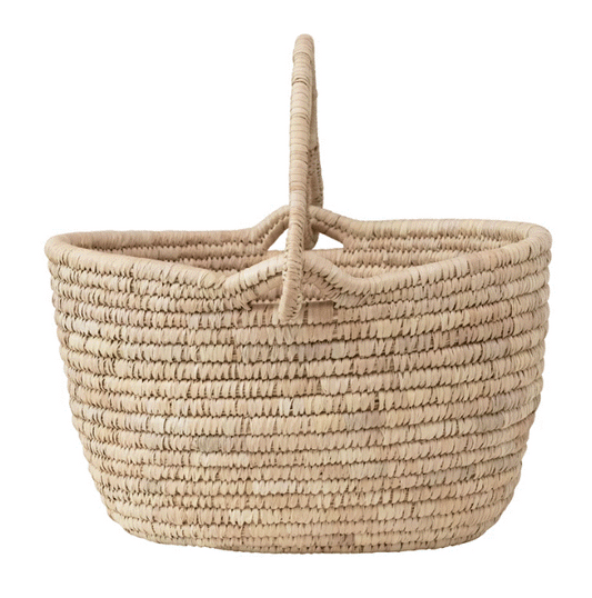 Grass & Date Leaf Basket With Handle
