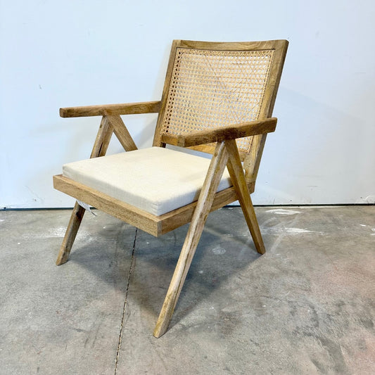 Ashton Cane And Teak Accent Chair With Cushion