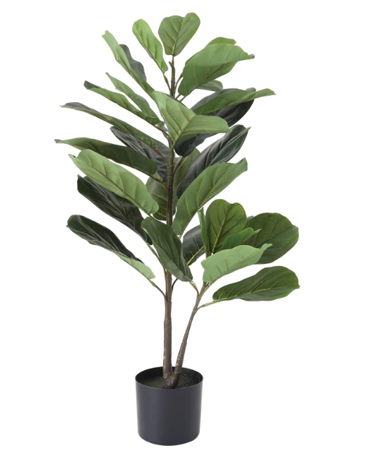 Faux Fiddle Fig Leaf Plant In Pot
